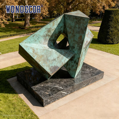 Large Outdoor Modern Abstract Style Metal Bronze Geometric Sculpture