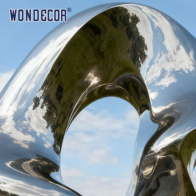 Large-Scale Abstract Geometric Stainless Steel Sculpture for Outdoor Park Decoration