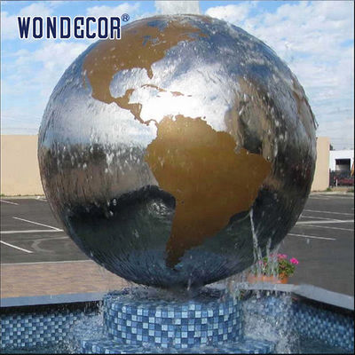 Large stainless steel spherical abstract sculpture