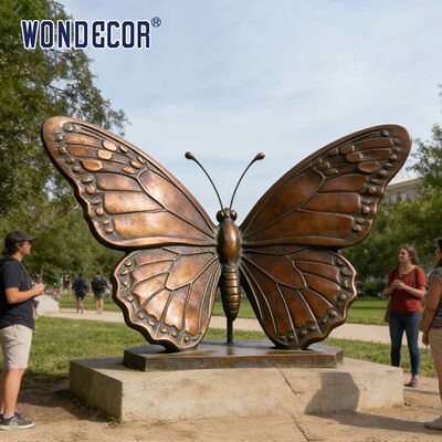 Large Bronze Monarch butterfly Sculpture Outdoor Garden Decor Life-Size Metal Art Statue for Park