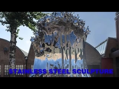 MERAVIGLIE che fondono la scultura 250cm di Wave del metallo della scultura di acciaio inossidabile